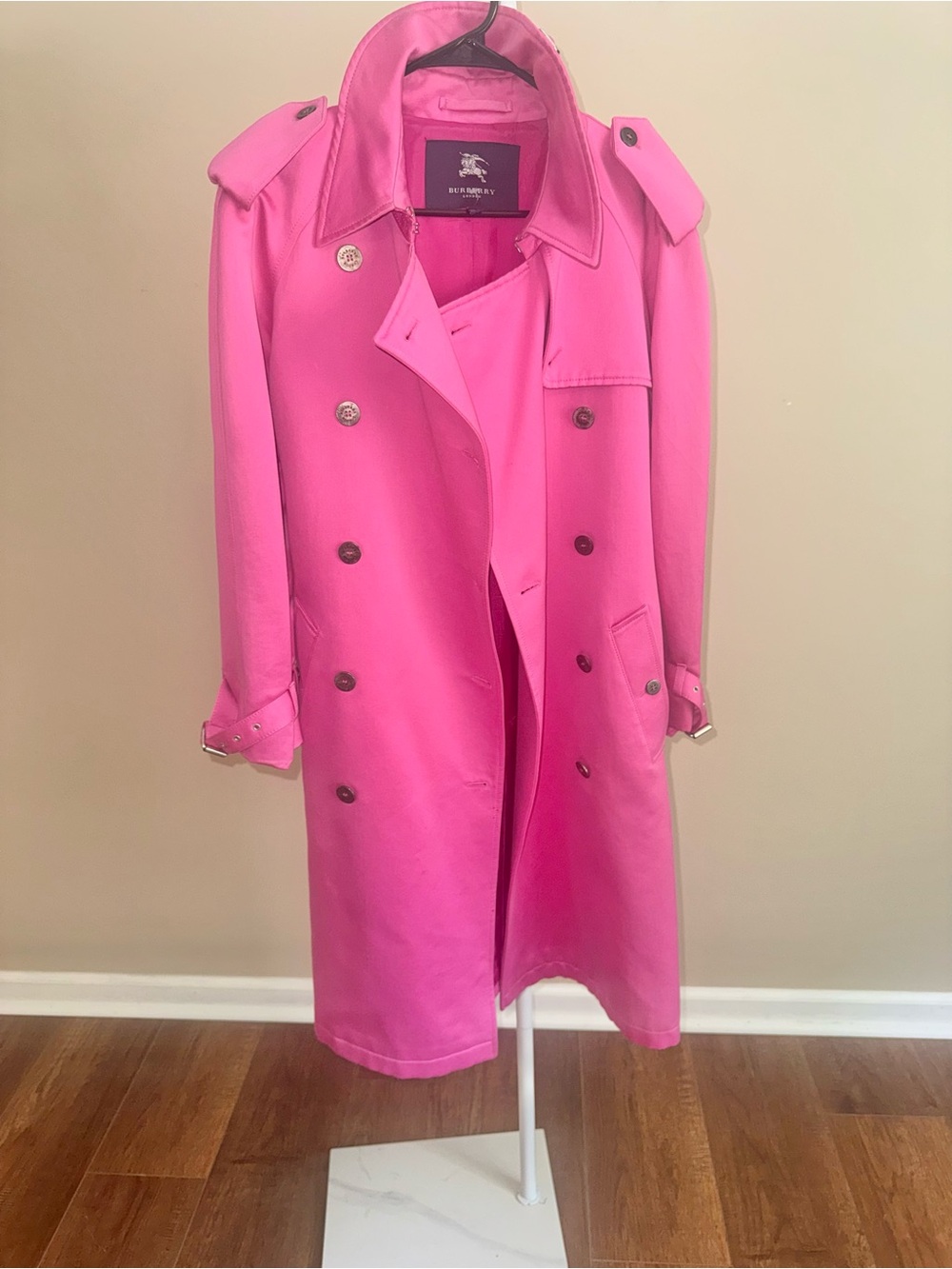 Burberry Pink Trench Coat Size 10